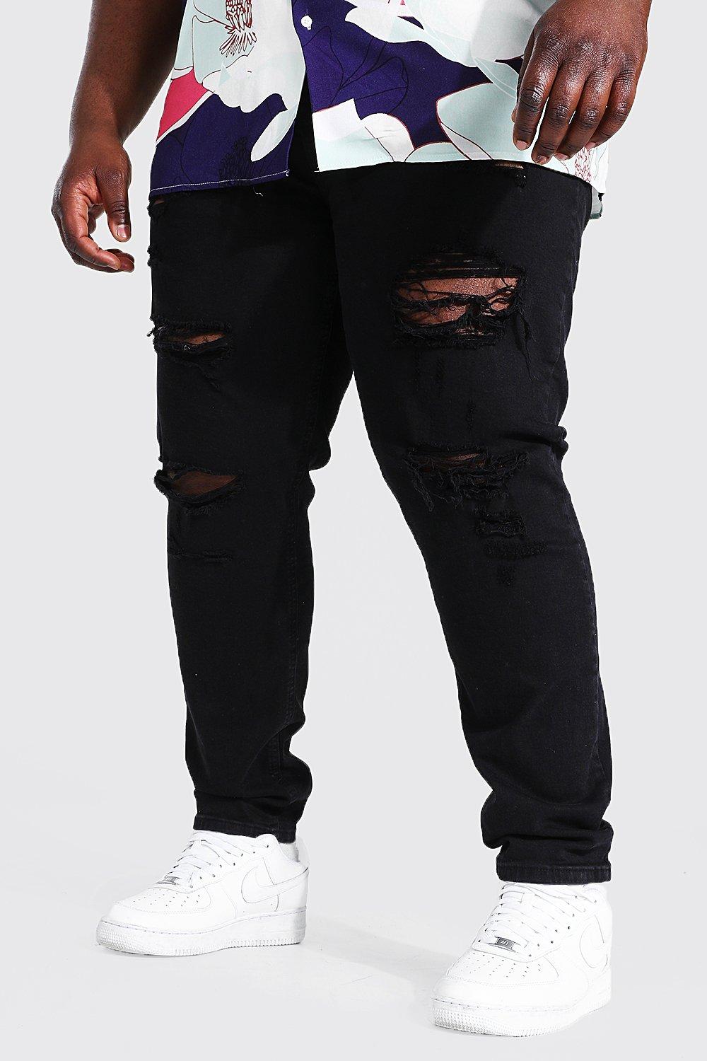 Boohooman black best sale ripped jeans